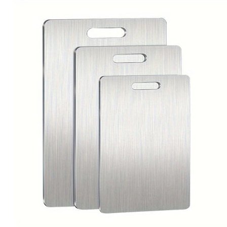 3-pack Double Sided Stainless Steel Cutting Boards - Mold Resistant and Water Resistant Kitchen Chopping Boards