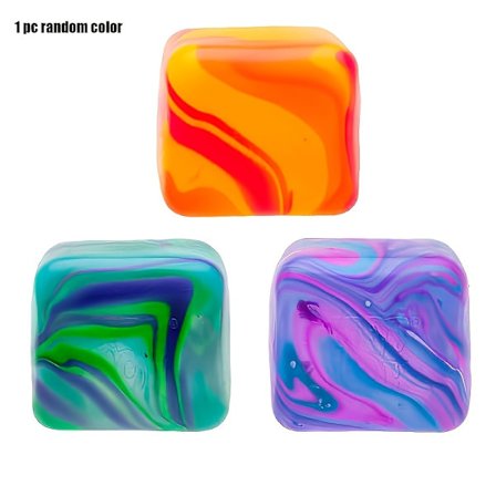 [Needoh Squishy Cube] Needoh Squishy Cube Roterende | Avslappende leke med virvlende mønstre for angst, ADHD, autisme | Fidget sensorisk finmotorikk (