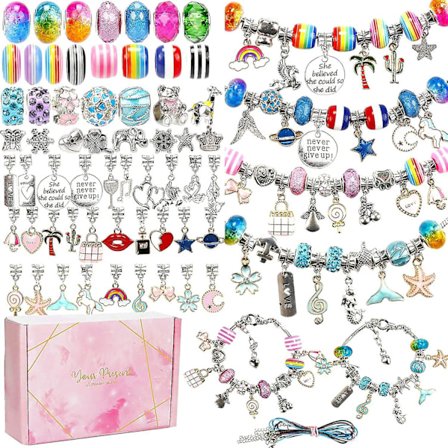 130 stycken Berlock armband gör kit DIY Craft smycken set