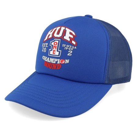 HUF - Blå trucker Keps - Champion Sound Cobalt Blue A-Frame Trucker @ Hatstore