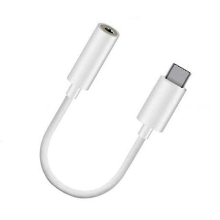 Kablar & Adaptrar Typ C Usb Hane Till 3.5 Audio Hona Jack Converter Adapter Kontakt Vit