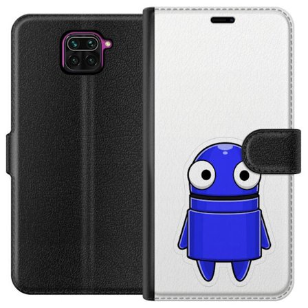 Yhteensopiva Lompakkokotelo Xiaomi Xiaomi Redmi Note 9 Sininen piirretty hahmo, jossa on suuret silmät ja ystävällinen ilme minimalistisessa muotoi