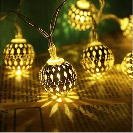 Globe String Lights Plug-in Metal Ball Fairy Lights, Kan forbindes med hale stik, Justerbar med flere tilstande, Nyhedsdekorationer