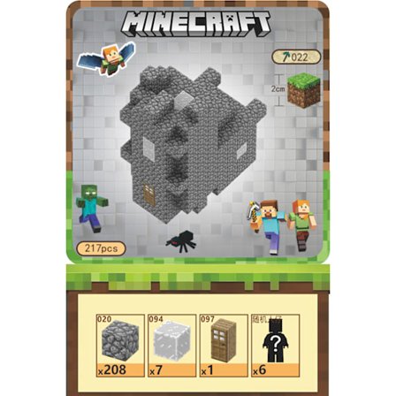 Minecraft Byggeklodser, Magnetiske Byggeklodser Legetøj - Kirke 217 klodser, 6 figurer