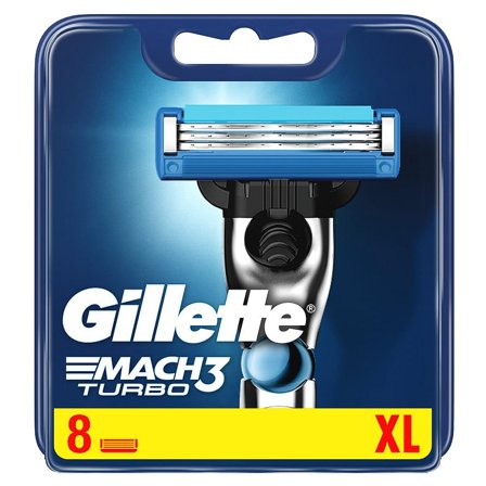 Gillette Mach3 Turbo Barberblade Gillette Mach3 Turbo-barberblade 8 stk, Mænd, Barbering, Skrabere & Blade