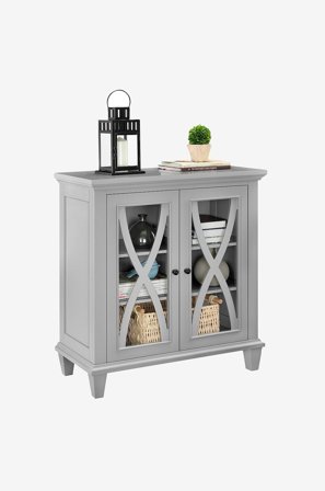 Dorel Home - Skåp med dubbeldörrar Ellington - Grå - Skänkar & sideboards - Från Homeroom