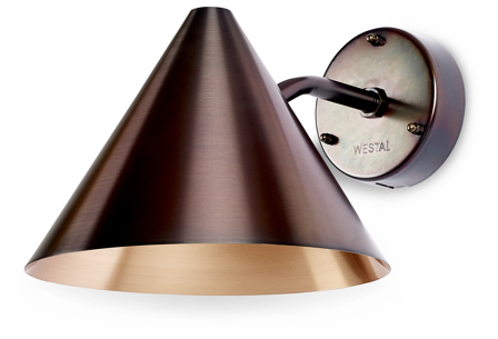 Westal Tratt Vægarmatur 210 × 250 mm, E27 kobber, Belysning