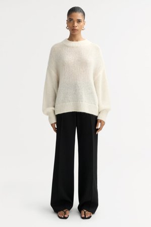 Soft Goat - Loose Stitch Crewneck - Kashmirtröja dam - M - Ivory