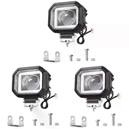 40W Extraljus 12-80V Motorcykelstrålkastare Vit Gul Mini Projektor Körljus Vattentät Extraljus