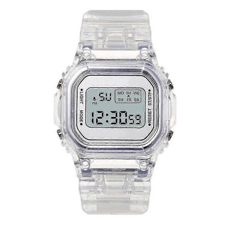 Unisex Digital Klokke Transparent Klar Rem Armbåndsur Bursdagsgave (FMY)