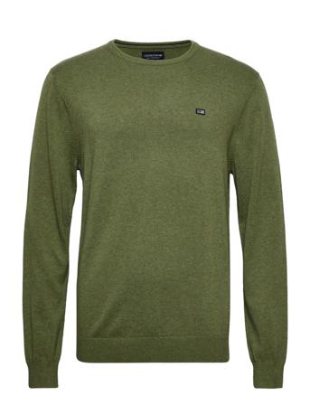 Bradley Crew Neck Sweater Stickad Tröja M. Rund Krage Grön Lexington Clothing