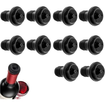 Vakuumforsegler til vin, genanvendelige vinpropper til øl, champagne og mousserende vin (10-pak)