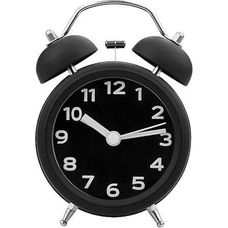 Retro Metal Dobbelt Klokke Vækkeur, Lydløs Mekanisk Vækkeur