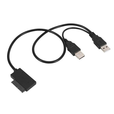 Slim SATA-kabel USB 2.0 til 7+6 Ekstern Strøm for Laptop SATA Adapter Converter Støtte Window Xp/7/