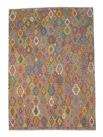 255X340 Alfombra Oriental Kilim Afghan Old Style Marrón/Amarillo Oscuro Grande (Lana, Afganistán)