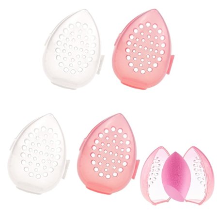 4-PACK Makeup Sponge Beauty Blender Behållare Resväska för Torkning