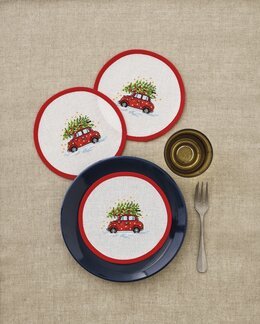 Broderikit Mellemlægsservietter Jul 3-pak - Permin