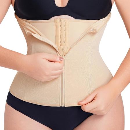 Midjetrener Korsett Glidelås Magekontroll Shapewear Pustende Midjestøtte for Kvinner Kroppsformer Sport Belte Beige XXL