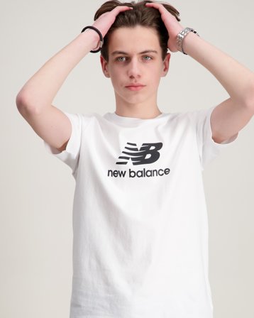 New Balance New Balance Jersey Stacked Logo Tee Valkoinen T-paidat Pojat - Kids Brand Store