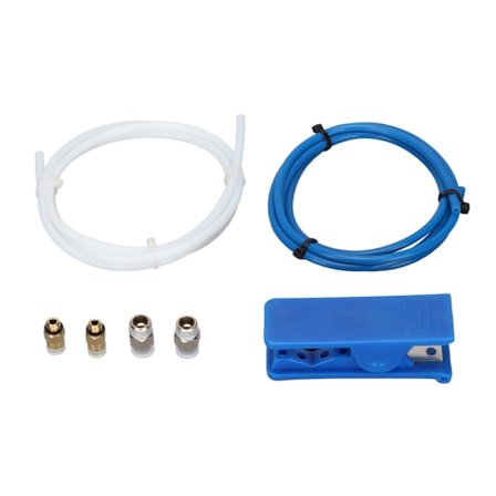 3D-skriverdelersett 1 meter hvite blå PTFE-rør med rørkutter pneumatisk kobling for 3D-skriverutskiftningsdel