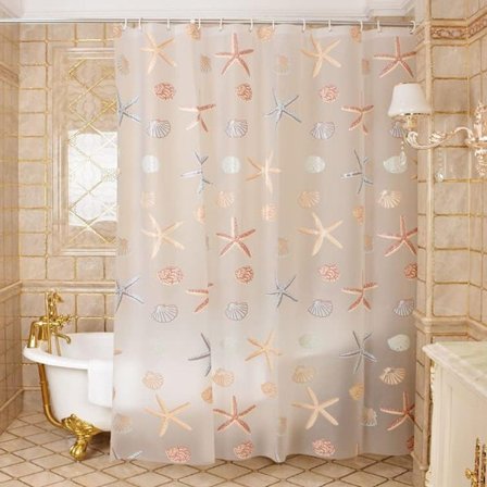 Duschdraperi bredd 180 cm, med krokar, duschrullgardin, wat