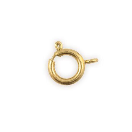 10 St Spring Ring Lås Guldpläterade Ø 6 Mm. Hål 1,5 Mm.