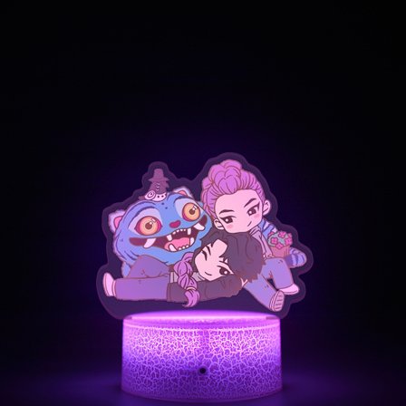 Bestselgende K-POP Demon Hunter Nattlys | Sprekkete Touch 16-Fargers Lampefot, Perfekt for Soveromsdekor//Derpy Series E