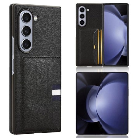 SKALO Samsung Z Fold6 PU-nahkainen Korttikotelo - Musta