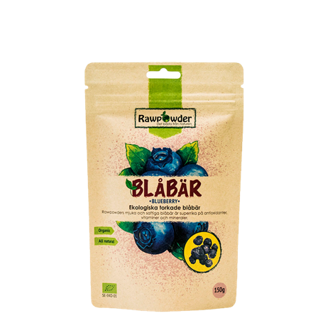 Rawpowder Tørkede Blåbær ØKO, 150 g