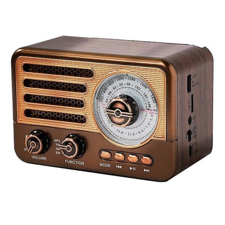 Kannettava Retro Radio Mini FM/AM/SW Radiovastaanotin Vintage Bluetooth-kaiutin LED-taskulampulla