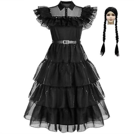2023 Ny Cosdaddy Wednesday Addams Paryk Kostume til Piger