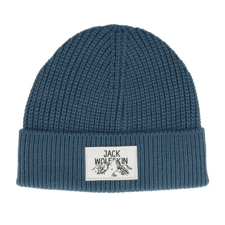Jack Wolfskin - Badge Beanie Aluminium Blue Cuff Cuff Blue Beanie - @ Hatstore