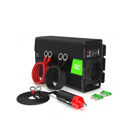 Green Cell Power Inverter 12V til 230V 300W/600W Modificeret sinusbølge