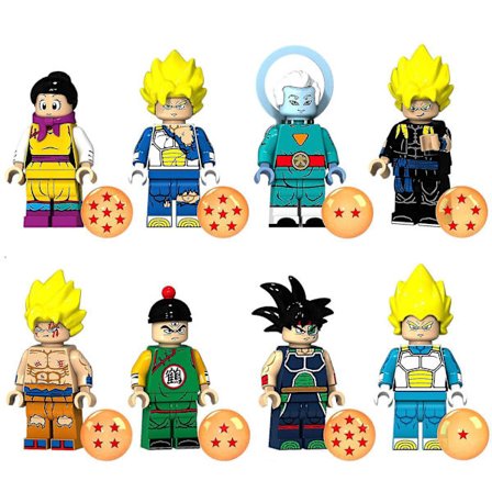 8pcs Anime Dragon Ball Z Building Blocks Guko Vegeta Turles Grand Priest Chichi Action Figures Bricks Toys Gifts Kids Toys