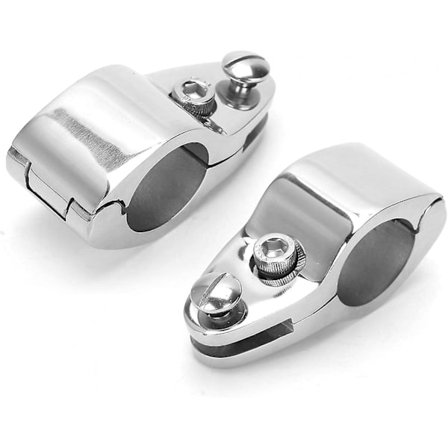 2 Stykker 316 Rustfrit Stål Marine Rørklemmer Båd Top Hængsel Klo Slide Skinne Monteringsbeslag 22mm)