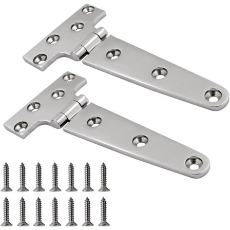 2 stk. Heavy Duty T-hængsler 6 tommer x 3 tommer 316 Rustfrit Stål Støbt Hængsel til Båd og AUTO