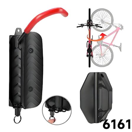 Roterende Cykelvægbeslag - Pladsbesparende Vertikalt Stativ, Kraftig Hænger, Kan Bære 30 kg, Nem Installation - Rød, 1-pak