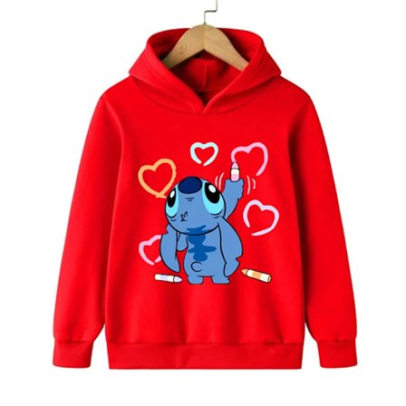 Sjov 90'er Jule Stitch Hoodie Børn Tegneserie Tøj Pige Dreng Lilo og Stitch Sweatshirt Hoody Baby Casual Top 59005