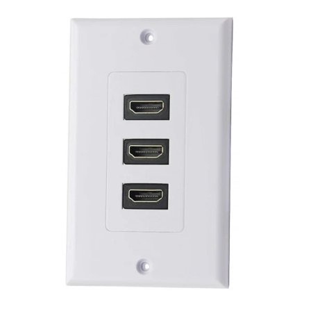 3-Port HDMI 2.0 Veggplate Komponent HDMI Komponent Kompositt Audio Veggmonteringsuttak, Støtter 4K 60Hz 1080P Perfekt (3 HDMI)