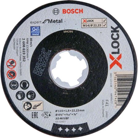 Bosch Expert for Metal Skæreskive med X-LOCK, lige savning 115 × 1,6 × 22,23 mm, Maskintilbehør & forbrugsvarer