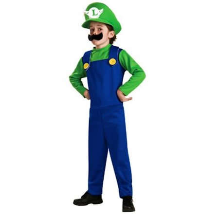 Hot Super Mario Luigi Cosplay Kostyme Høy Kvalitet Voksen Barn