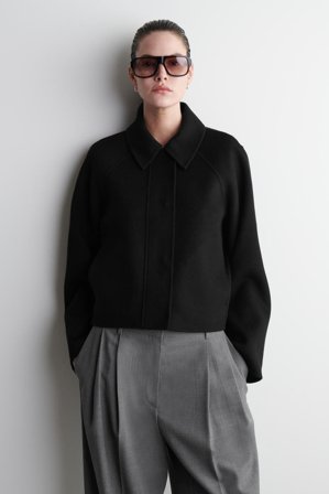 COS Women's Short Double Faced Wool Jacket in Black