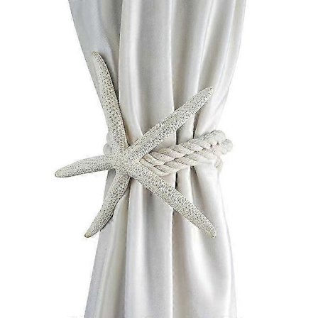 2 Stykker Naturlig Sjøstjerne Gardinholdere Tau Draperiholdere Bomullsrem Egnet for Hjeminnredning i Nordisk Stil for Sovebruksbruk (FMY)