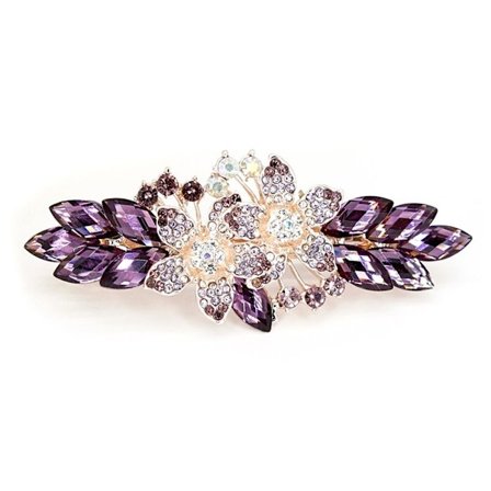 Crystal Flower Hårklämmor Hårspännen LILA