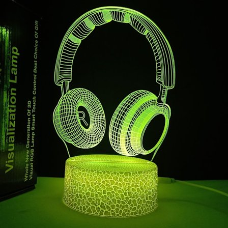 Kreativ Present Spelrum Dekoration Nattlampa Sprickmodell Sprickbas Hörlurar Crack Base Headphones