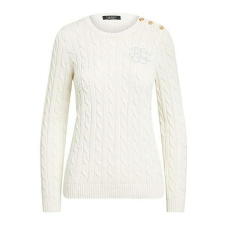 Ralph Lauren, Round-neck Knitwear Wit, Dames, Maat:S