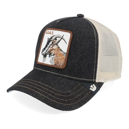 Goorin - Zwart trucker Cap - The Goat Dark Denim A-Frame Trucker @ Hatstore