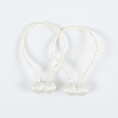 Sæt med 2 Magnetiske Gardinbindere - Hvid Gardinreb Fletning