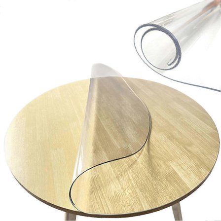 Transparent PVC Bordskydd Rund PVC Duk 2.0mm Tjocka Bordsmattor Vattentät Vinyl Bordsduk - Xin