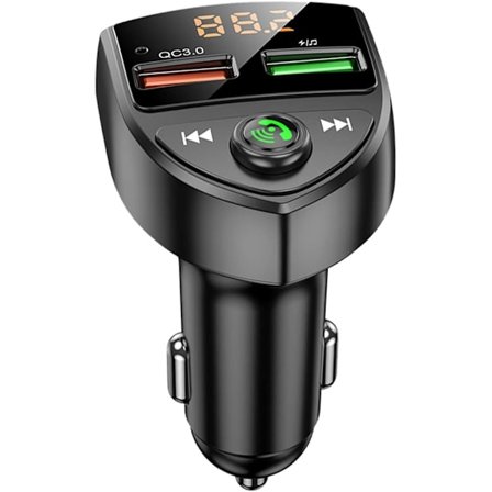 Bluetooth FM-sändare, Automatisk Dubbel USB Bluetooth V5.0 och QC